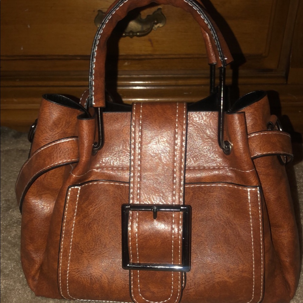Brown leather purse